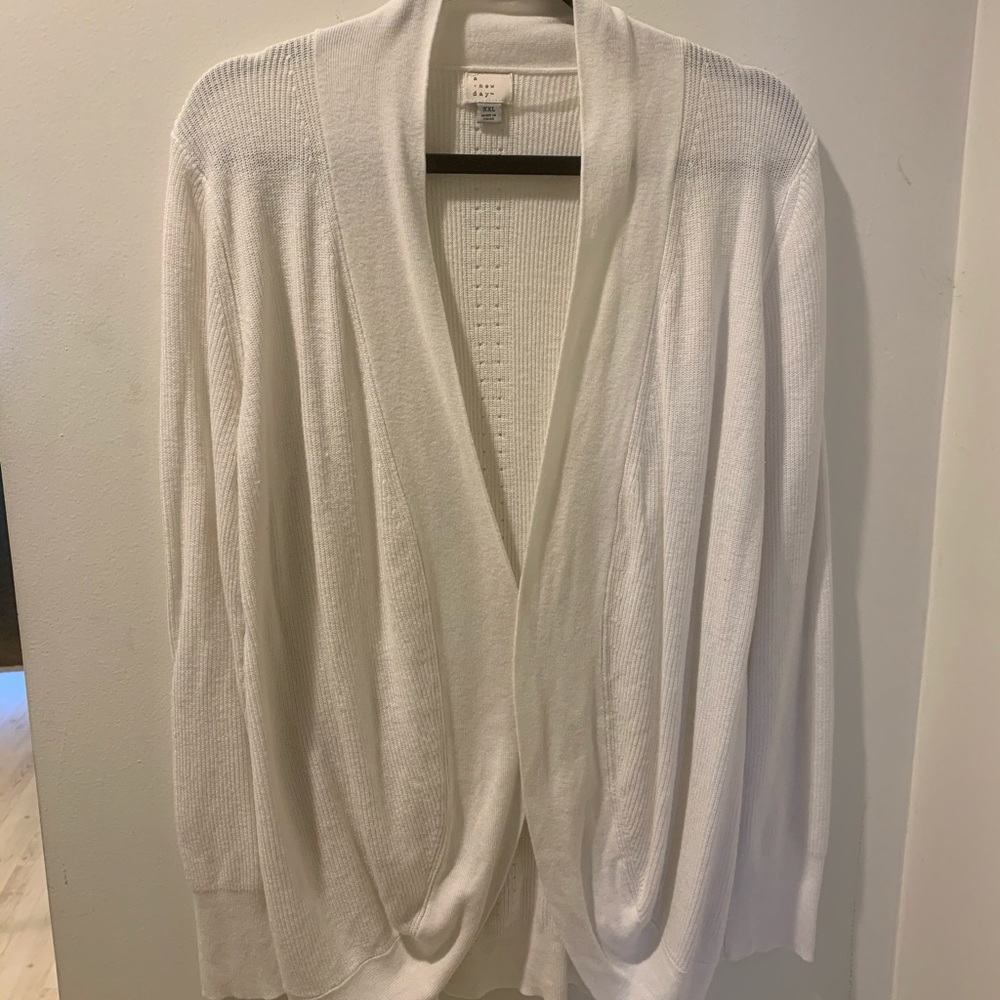 White Cardigan Open Swing Cardigan